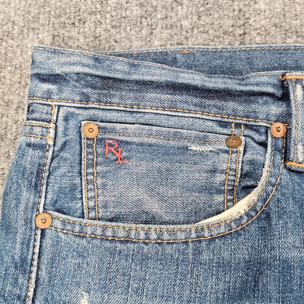 Polo Ralph Lauren Classic 867 Stratford Jeans Men 36x30 Straight Blue RL Logo - Picture 5 of 14